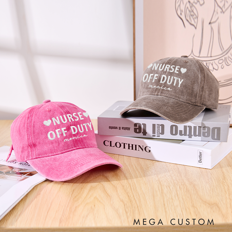 Personalized Caps for Nurse Embroidered Nurse of Duty Design Baseball Cap Medical Worker Hat Custom Nurse Gift Nurse Appreciation Hat