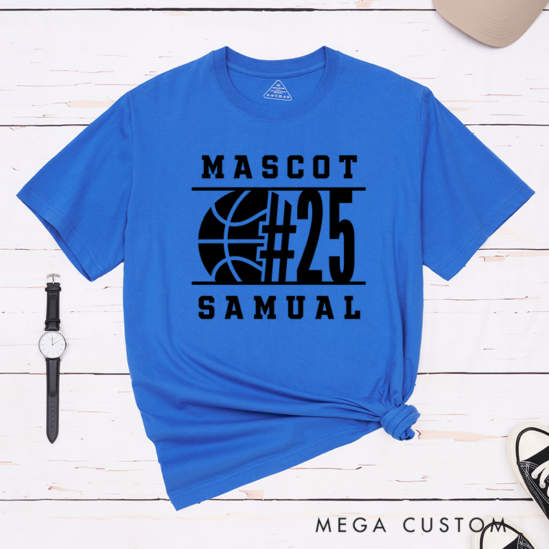 Personalized Basketball T-Shirt Design Featuring Player Number and Bold Basketball Graphic for Sports Fans