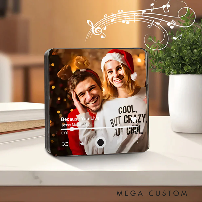 Personalized Song Fridge Magnet and Custom Music Refrigerator Magnets and Photo Fridge Magnet and Anniversary Christmas Gifts for Him