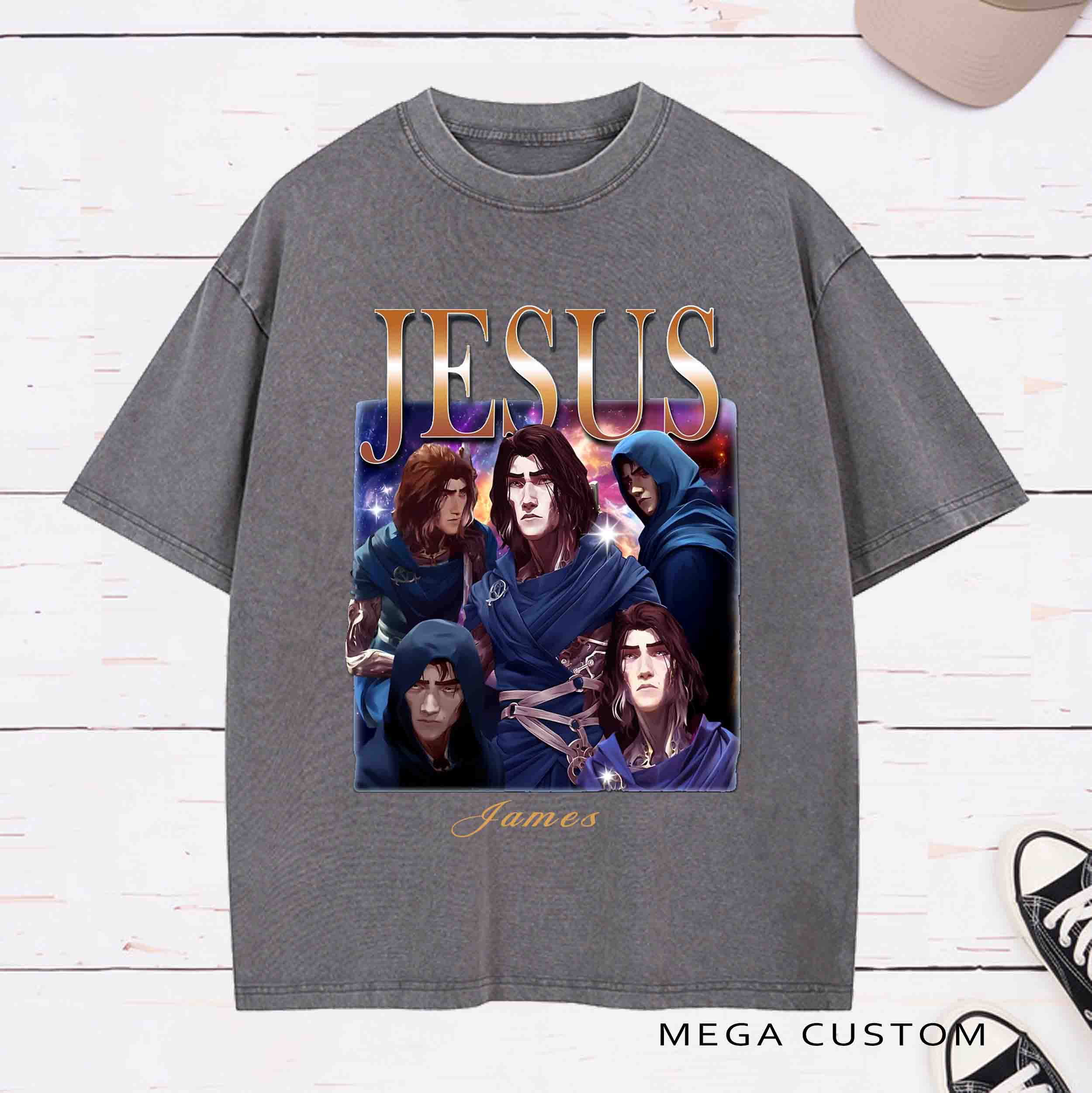 Personalized Character  Viktor Jesus Washed T-Shirt with Name Birthday Easter Gift for Christian
