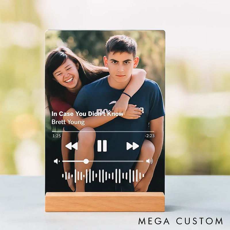 Personalized Photo Night Light Plaque and Music Love Gift and Christmas Gift and Custom Frame and Bedroom Decor and Custom LED Night Light