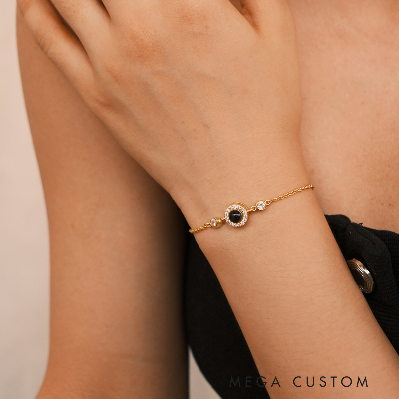 Personalized Photo Projection Bracelet Photo Memorial Bracelet for Loss of Loved One Sympathy Gift Picture Inside Bracelet Remembrance Gift