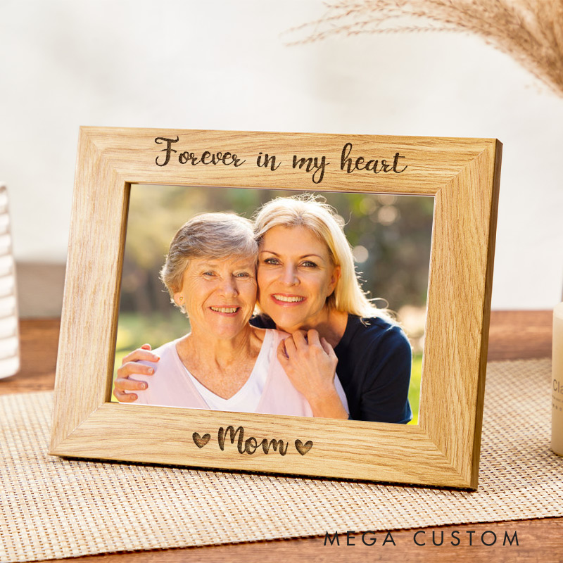 Personalized Memorial Photo Picture Frame Sympathy Gift for Loss of Husband Wife Loss of Dad Mom Custom Photo Loss of Loved One Wood Frame Photo Gift