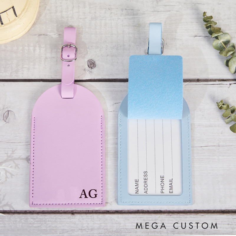 Personalized Name Leather Luggage Tag Girls Trip Travel Gift 