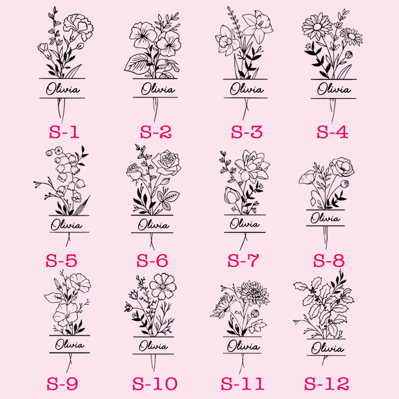 Personalized Birh Flower 20 oz Tumbler Laser Engraved Tumbler Stainless Steel Water Cup