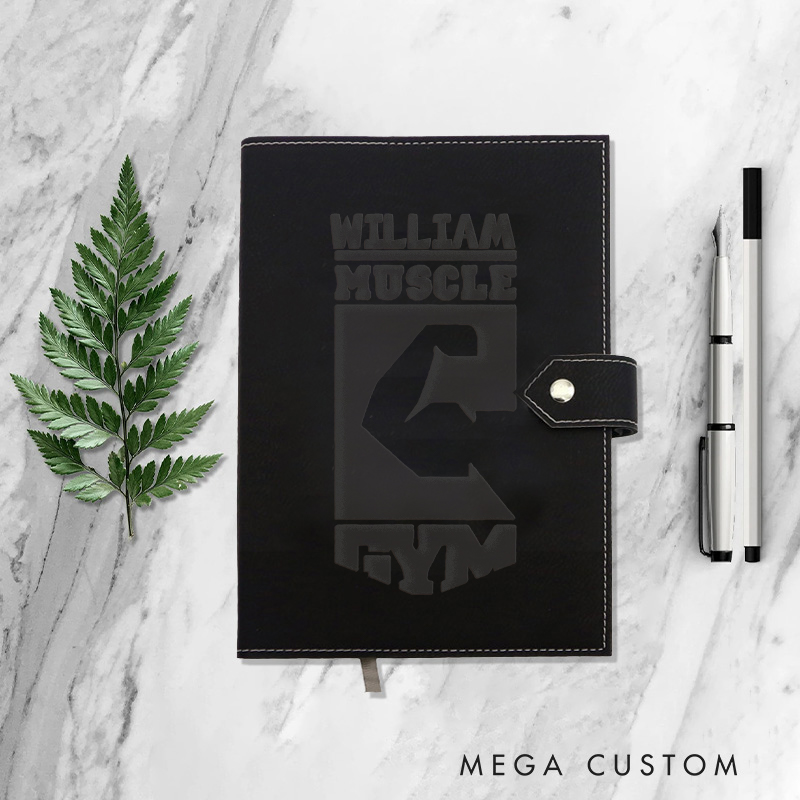 Personalized Spit PreWorkout Notebook Journals Dumbbel Design with Fiery Details for Gym Lovers