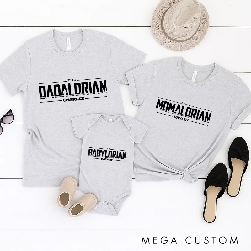 Personalized Momalorian Kidalorian Matching T-Shirts Family Legion Matching Tshirt for Movie Lovers Family Party