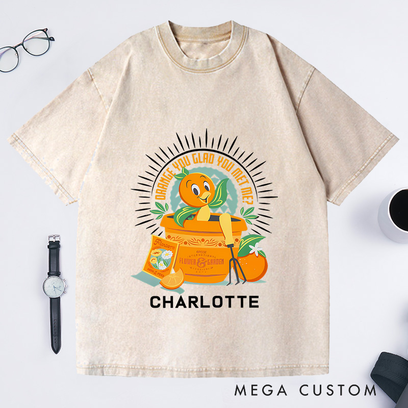 Personalized Citrus Garden Delight Washed T-Shirts Granding Lovers Gift