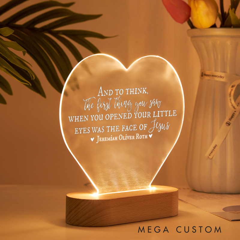 Personalized Baby Memorial Light Table Plaque Infant Loss Miscarriage Gift Memory Lamp Infant Loss Keepsake Pregnancy Loss Keepsake