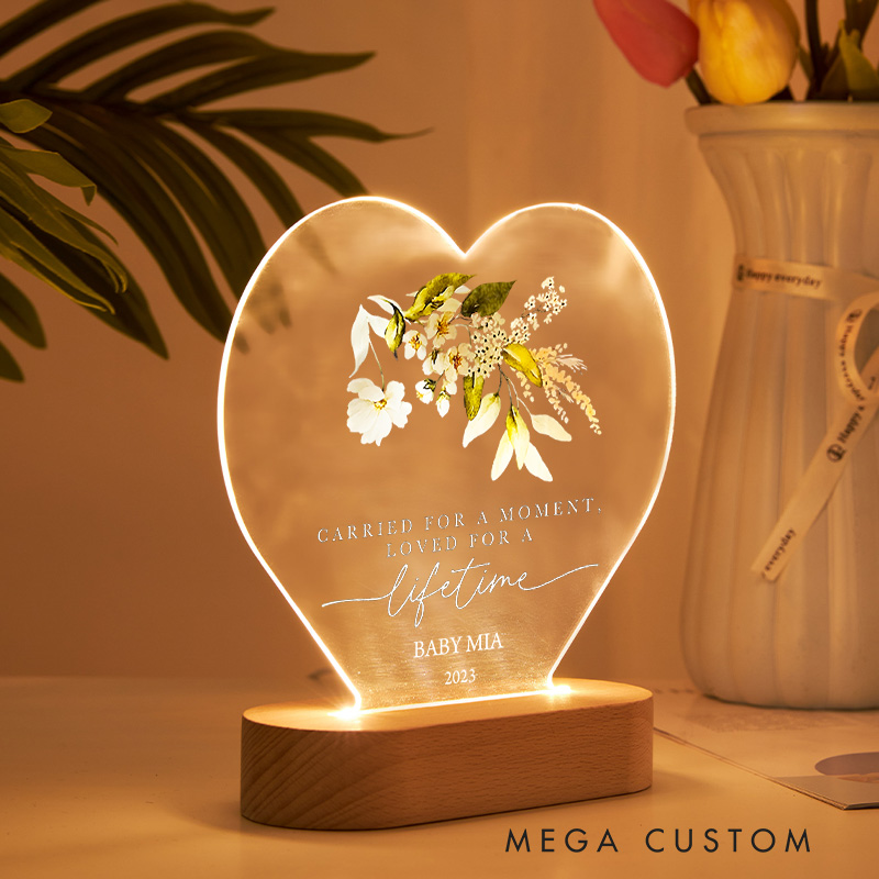 Personalized Baby Loss Memorial Plaque Miscarriage Keepsake Gift Remembrance Light Funeral Gift Loss of Baby Infant Loss Sympathy Gift 