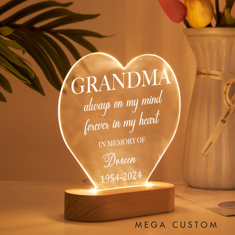 Personalized Grandma Memorial Plaque Custom Grandma Sympathy Gift Loss of Loved One Memorial Sign Bereavement Gift in Loving Memory Gifts