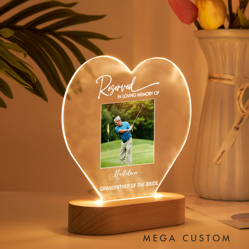 Personalized Reserved Memorial Sign Custom in Loving Memory Wedding Plaque Sympathy Gift Reserved Seat Sign Wedding Memorial Sign 