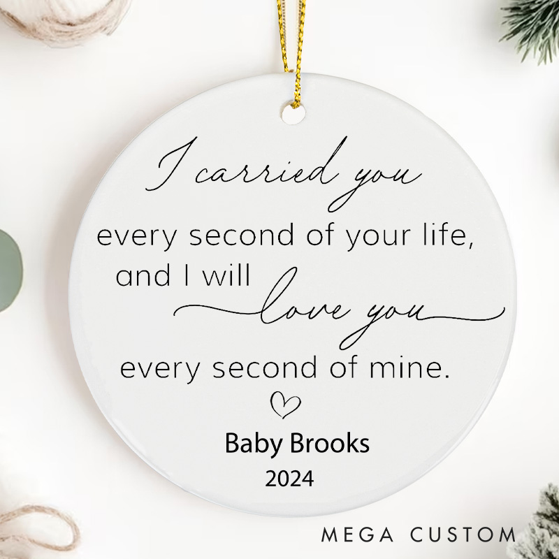 Personalized Miscarriage Ornament Baby Memorial Ornament Carried for A Moment Sympathy Gift Rainbow Angel Keepsake