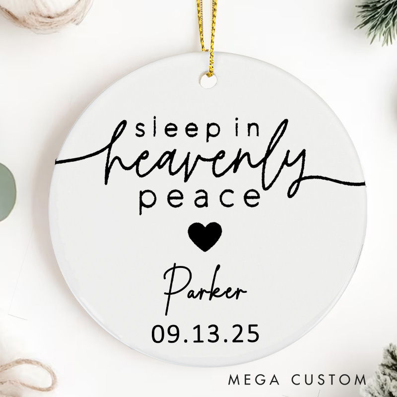 Personalized Baby Loss Ornament Sleep in Heavenly Peace Miscarriage Infant Loss Memorial Ornament Custom Remembrance Gift for Stillborn Baby