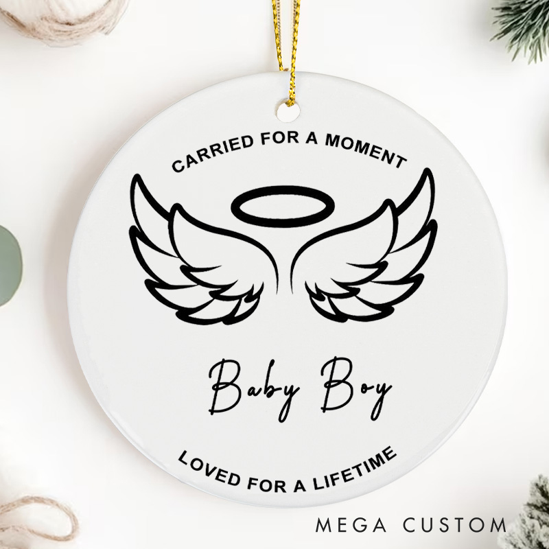 Personalized Baby Loss Ornament Miscarriage Ornament Stillbirth Gift for Mothers Sympathy Gift Angel Wings Infant Loss Ornament 