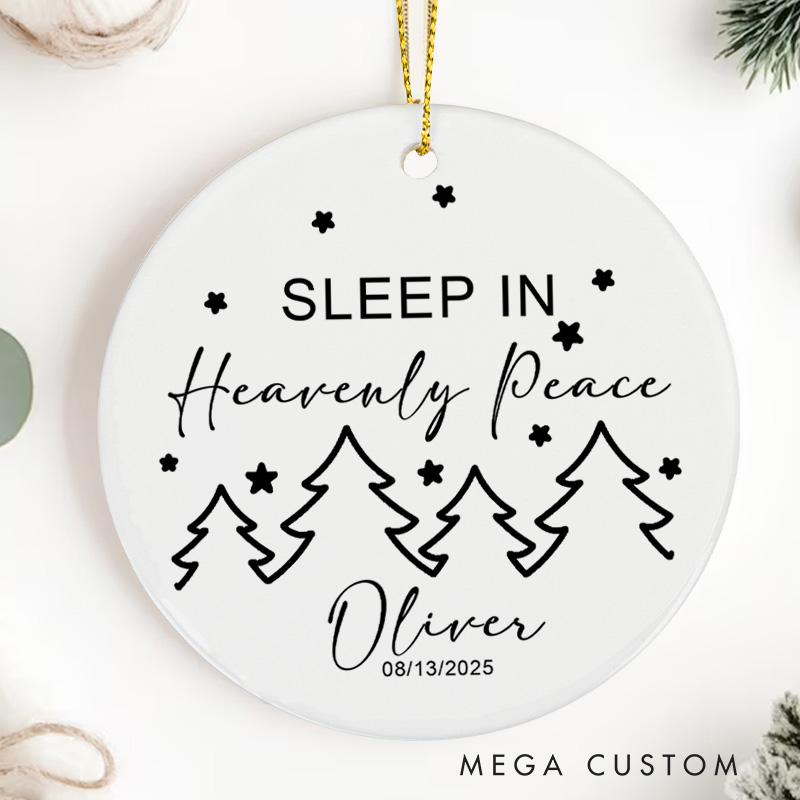 Personalized Miscarriage Memorial Ornament Sleep in Heavenly Peace Christmas Memorial Ornament Remembrance Gift Miscarriage Keepsake
