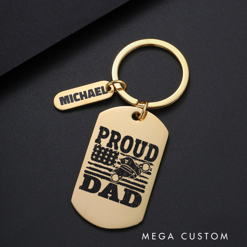 Personalized Police Officers Engraved Keychain Proud Dad Keychain Appreciation Gift for Police Officers
