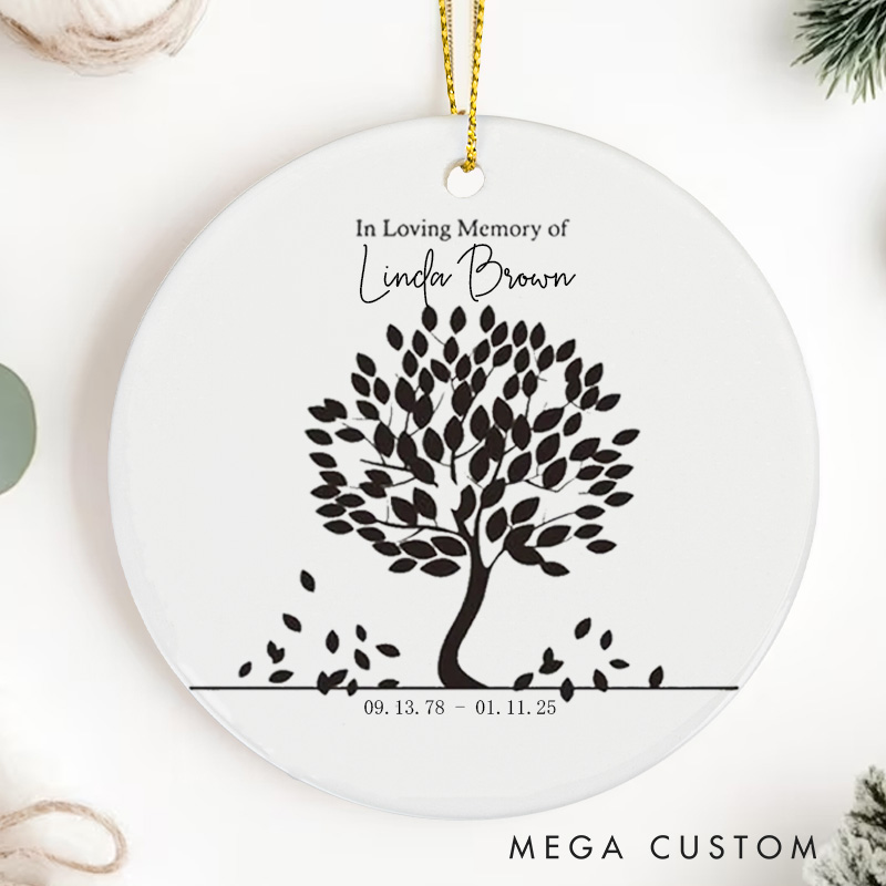Personalized Memorial Ornament in Loving Memory Sympathy Gift for Loss of Loved One Family Loss Ornament Christmas Remembrance