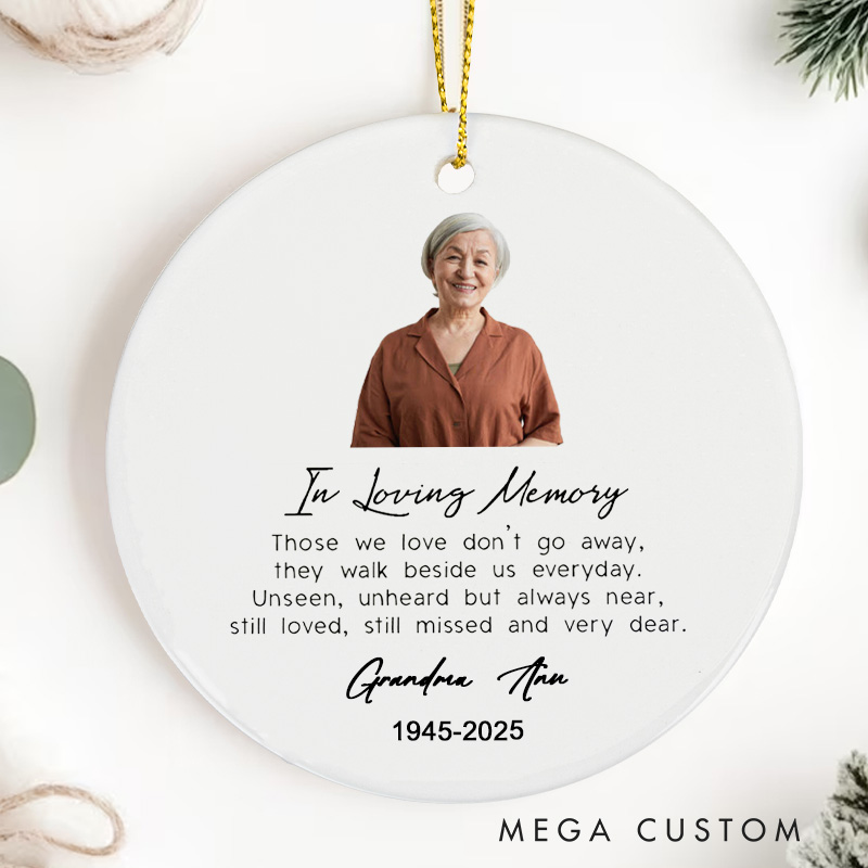 Personalized in Loving Memory Photo Ornament Bereavement Gifts Ornament Keepsake Custom Christmas Remembrance Sympathy Gift 