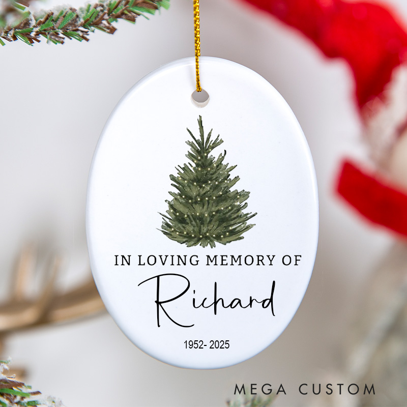 Personalized Memorial Minimalist Ornament in Loving Memory Keepsake Thoughtful Remembrance Gift Sympathy Ornament Bereavement Gift