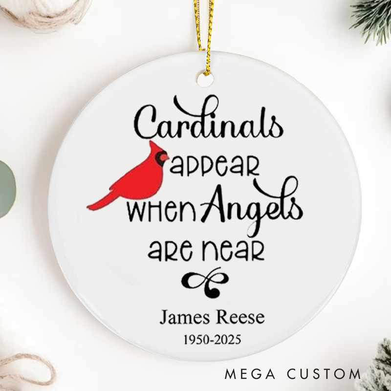 Personalized Cardinal Christmas Ornament Memorial Ornament for Loss of Loved One Red Cardinal Bereavement Gifts Christmas Remembrance