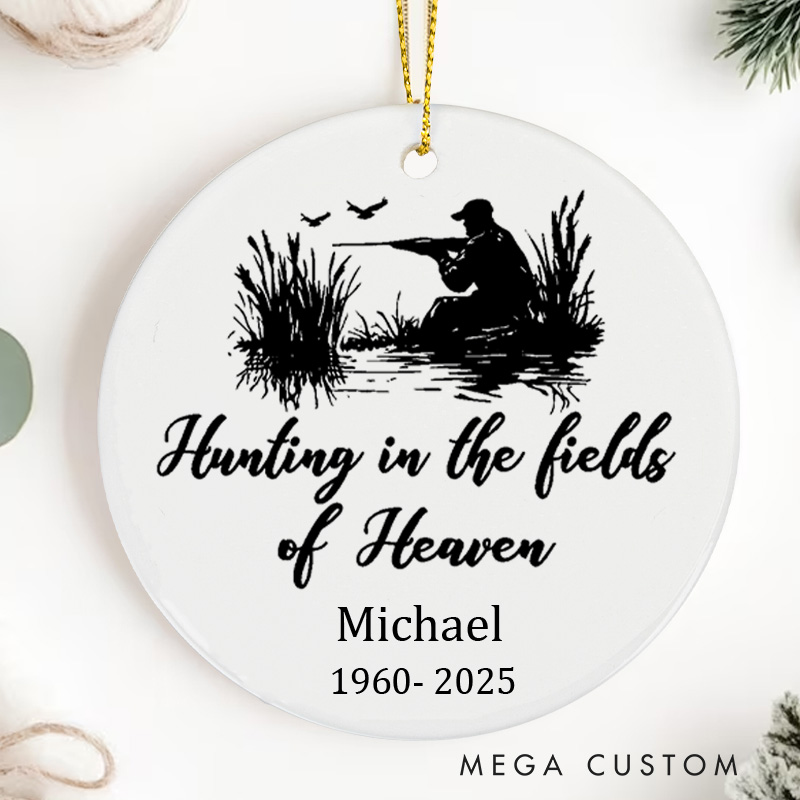 Personalized Duck Hunting Memorial Ornament Duck Hunting Christmas Ornament Bird Hunting in Heaven Sympathy Gift for Loss of Dad Grandpa Loved One