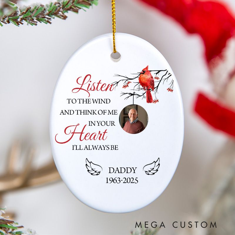 Personalized Photo Memorial Ornament Custom in Loving Memory Ornament Keepsake for Loss of Loved One Christmas Remembrance Condolence Gifts