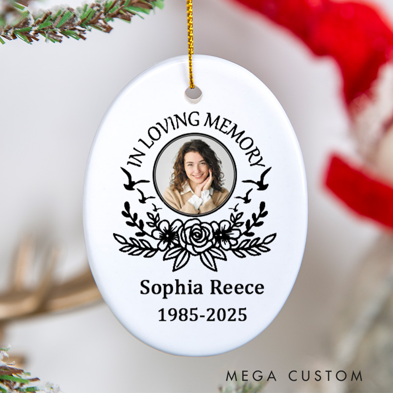 Personalized Photo Memorial Ornament in Loving Memory of Gift Bereavement Gift Christmas Ornament for Loss of Loved One Sympathy Gifts