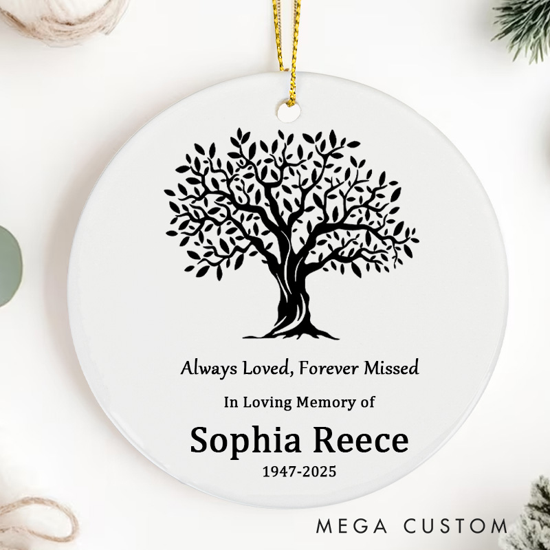 Personalized Tree of Life Memorial Ornament Custom Name Sympathy Ornament for Loss of Loved One Grieving Bereavement Gift Celebration of Life Gift