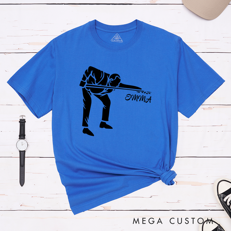 Personalized Billiards, Pool, and Snooker T-Shirts with Custom Your Name on Your Front