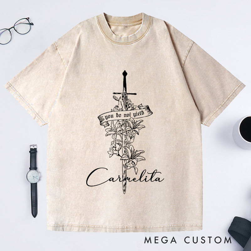 Personalized You Do Not Yield Inspired Washed T-Shirts Reading Shirt Bookish Shirt Gift Fantasy Reading Gift Tee Book Lover Gift