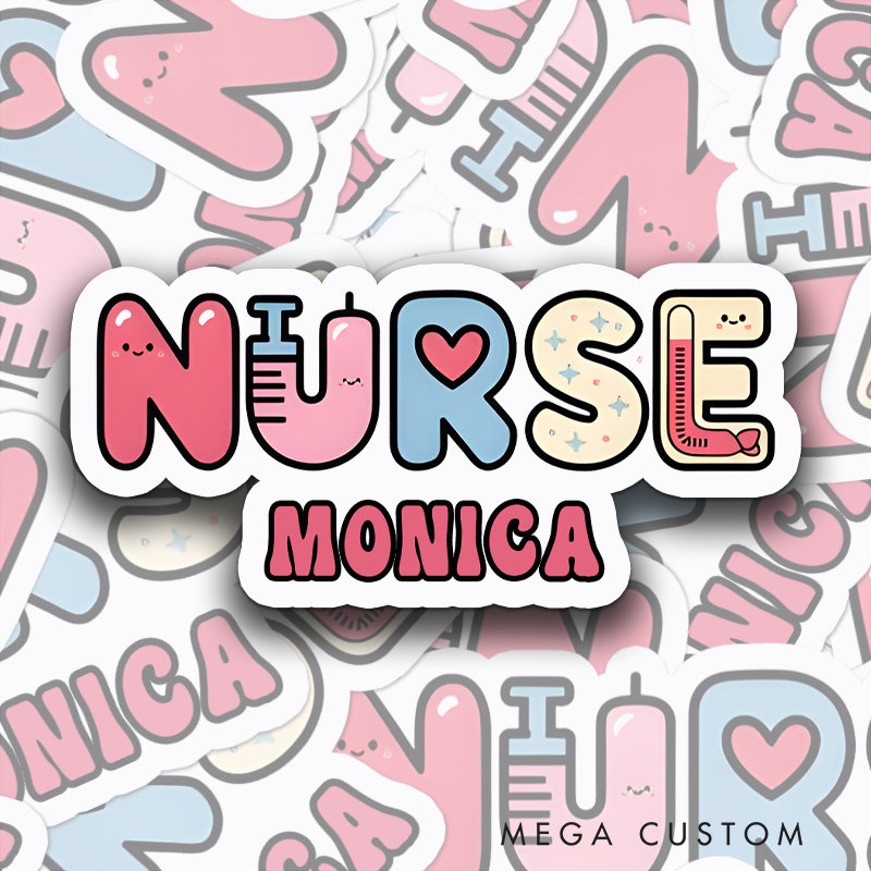 Personalized Nurse Stickers Adorable Nurse Personalized Sticker Funny Nurse Sticker Vinyl Die Cut Sticker