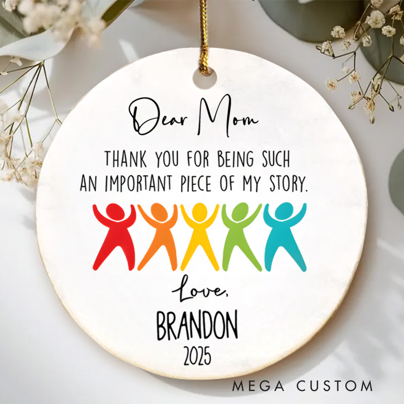 Personalized Thank You Ribbon People Design Christmas Ornament for Someone Who Made a Difference in My Story Motivational Gift