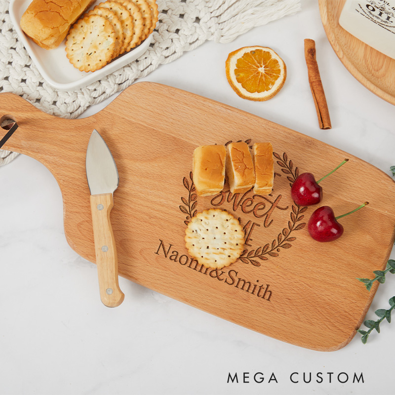 Personalized Home Sweet Home Wooden Cutting Board A Heartfelt Gift for New Homeowners with Custom Names