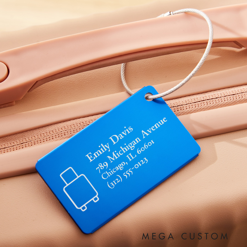 Personalized Metal Luggage Tag Gift for Traveling Lovers Travel Bag ID Tag Laser Engraved Luggage Tag