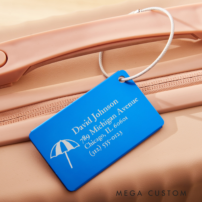 Personalized Vacation Metal Luggage Tag Gift for Traveling Lovers Travel Bag ID Tag Gift for Beach Vacation