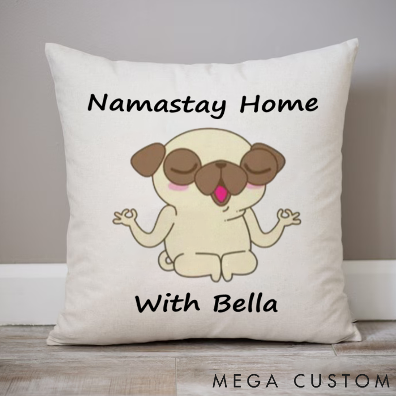Personalized Yoga Dog Pillows Custom Name Yoga Pillows Gift Idea for Yoga Lover and Pet Lover