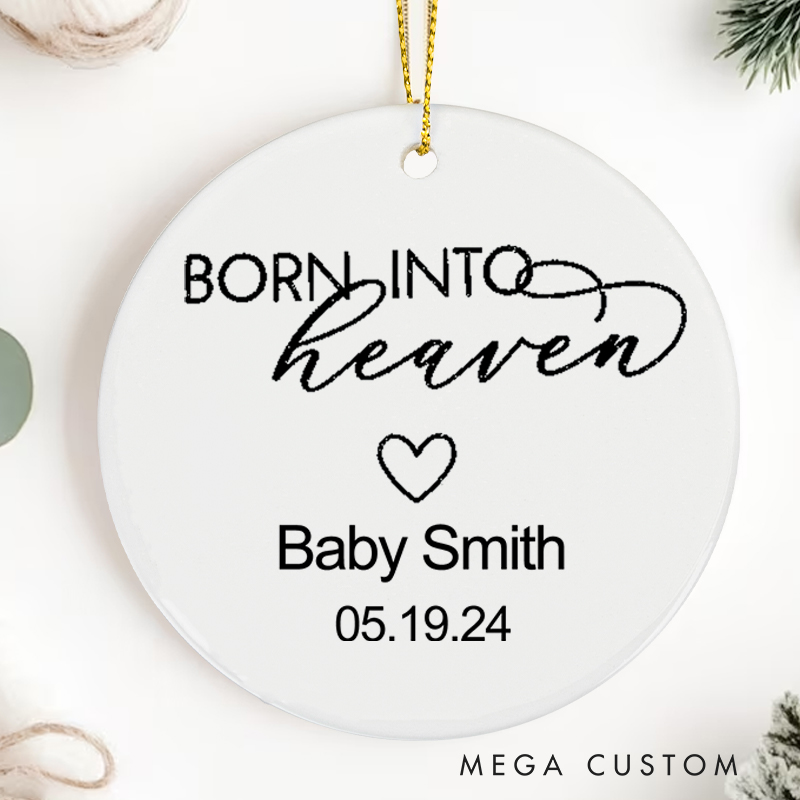 Personalized Baby Loss Ornament Gift Infant Loss Keepsake for Christmas Tree Born into Heaven Miscarriage Keepsake Sympathy Gifts