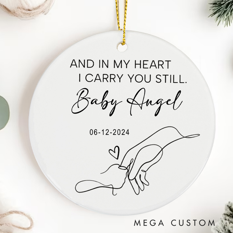 Personalized Baby Loss Memorial Ornament Miscarriage Angel Baby Christmas Ornament Baby Remembrance Memory Bauble Stillbirth Ceramic Keepsake