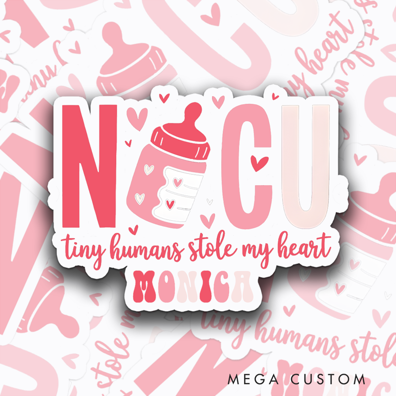 Personalized Nurse Stickers Tiny Humans Stole My Heart Personalized Sticker Funny Nurse Sticker Vinyl Die Cut Sticker