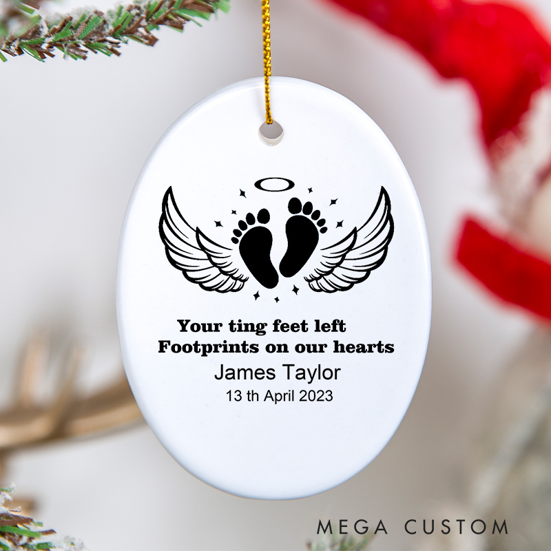Personalized Angel Baby Loss Ornament Infant Loss Miscarriage Gift Stillbirth Keepsake Pregnancy Loss Gift Baby Memorial Christmas Ornament