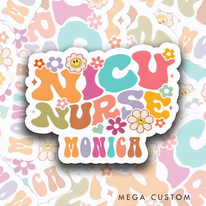 Personalized Nurse Stickers NICU Nurse Personalized Sticker Funny Nurse Sticker Vinyl Die Cut Sticker