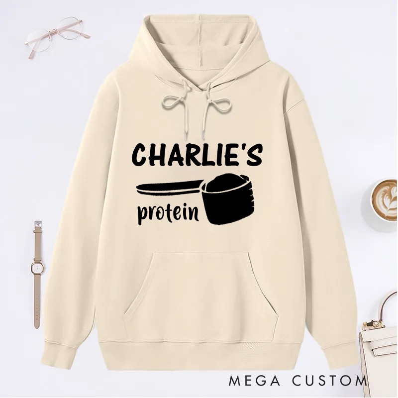 Personalized Protein Classic Hoodies with Protein Scoop Design for Fitness Enthusiasts Bodybuilders and Gym Lovers