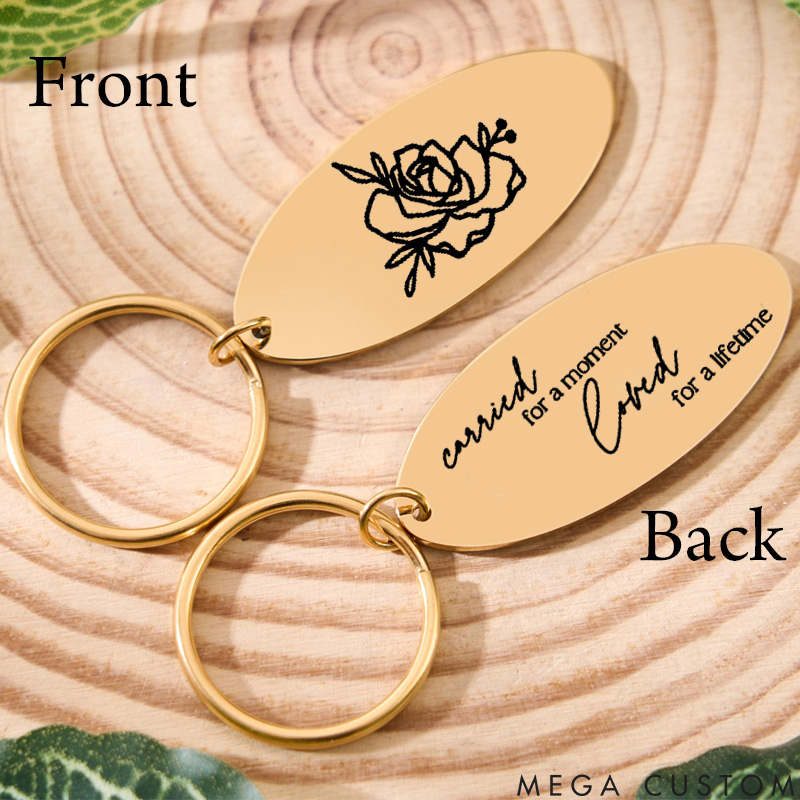 Personalized Loss of Baby Keychain Remembrance Jewelry for Child Loss Stillborn Memorial Keepsake Gift for Mom Miscarriage Sympathy Keychain