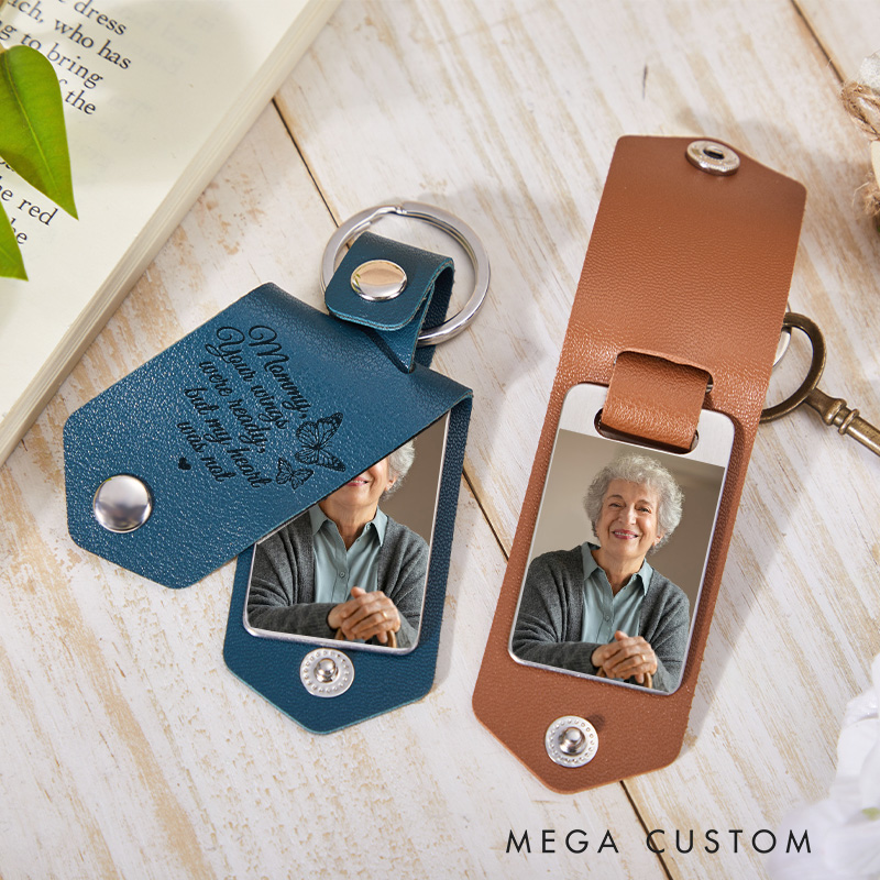Personalized Memorial Keychain with Photo for Loss of Loved One Engrave Keychain Remembrance Sympathy Gift Memorial Keyring