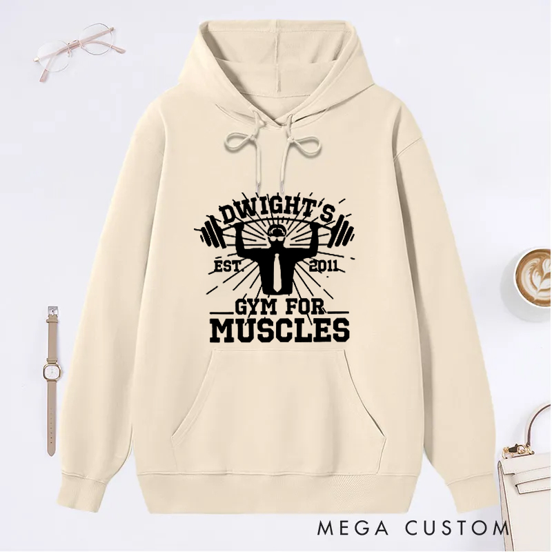 Personalized Fitness Classic Hoodies with Bold Barbell Graphic for Fitness Enthusiasts Bodybuilders and Gym Lovers