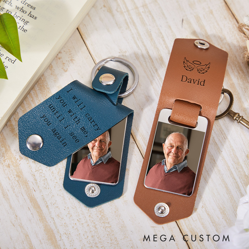 Personalized Photo Memorial Keychain Those We Love Don't Go Away Memorial Keepsake Remembering Loss of Loved One Keychain Sympathy Gift
