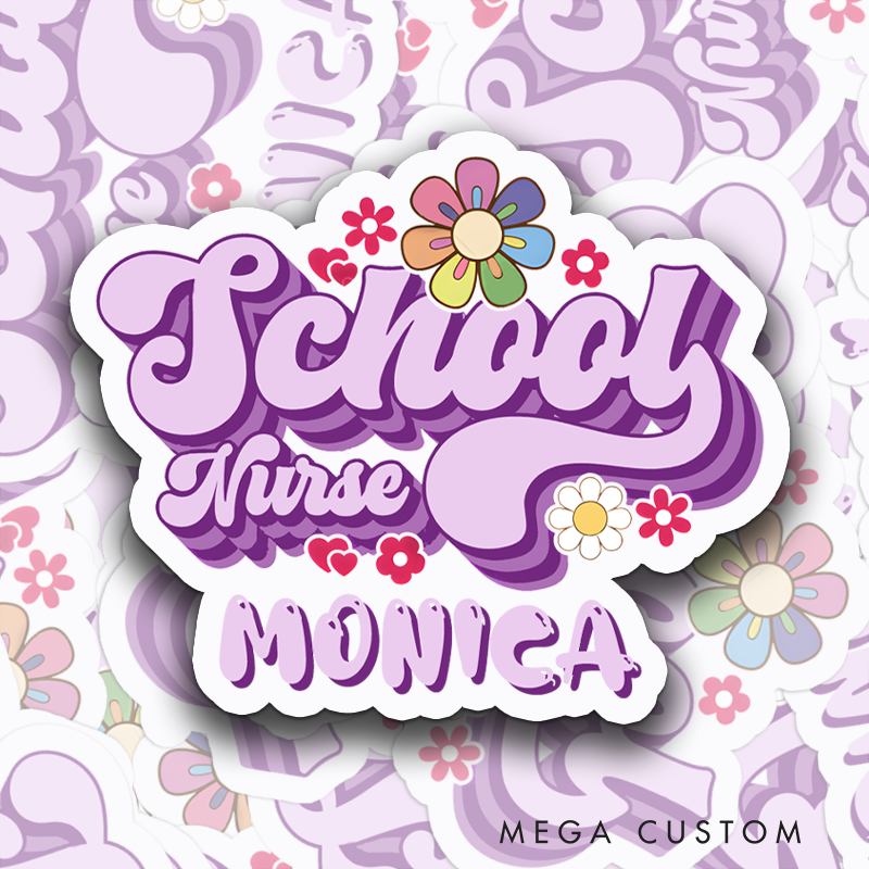 Personalized Nurse Stickers School Nurse Personalized Sticker Funny Nurse Sticker Vinyl Die Cut Sticker