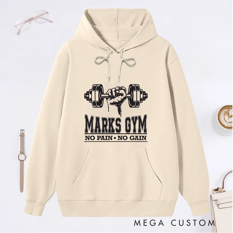 Personalized Fitness Classic Hoodies with Dumbbell and Motivational Quote for Fitness Enthusiasts Bodybuilders and Gym Lovers