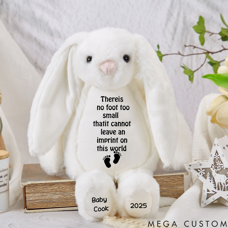 Personalized Baby Loss Memorial Bunny Angel baby Stuffed Animal Miscarriage Special Keepsake Loss of Infant Plush Bunny Sympathy Gift
